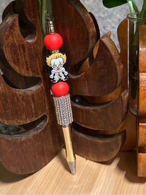Spooky Halloween Silicone Pen | Handmade Beaded Pen | Fall‎ Writing Accessory